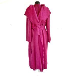 Giorgio Sant’Angelo Fuchsia Mohair Wrap Coat | Vintage 1970s–80s Italian Design